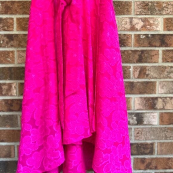 DKNY Sleeveless Double-V Faux Wrap Belted Evening Cocktail Dress S 6 fuchsia - Picture 10 of 16